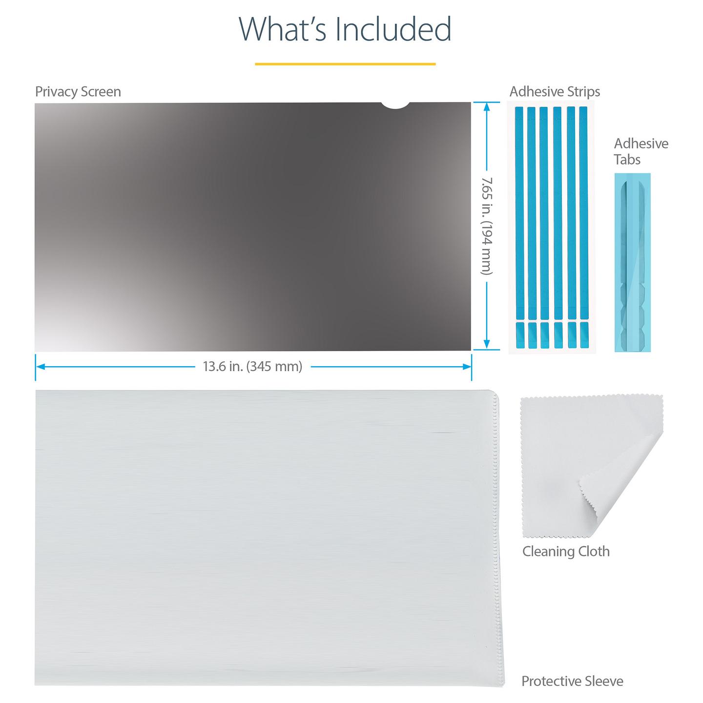 Filtër Privatësie StarTech.com 156G-PRIVACY-SCREEN, 15.6", 16:9, Gold, ±30°, Anti-Glare, Reduktim i Dritës Blu - Zezë - 13
