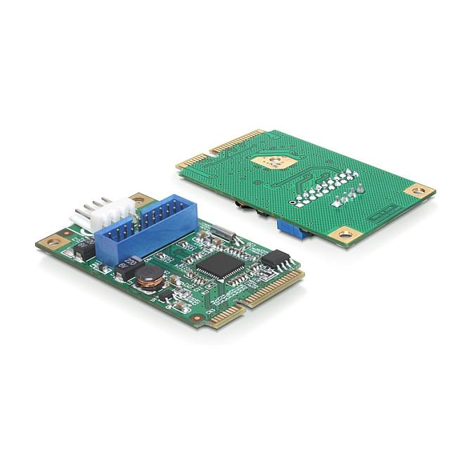 Kartë Zgjerimi Mini PCI Express Delock 95234 / Mini PCIe Full Size / 1x USB 3.0 19-pin / 5Gbps / Renesas - 2