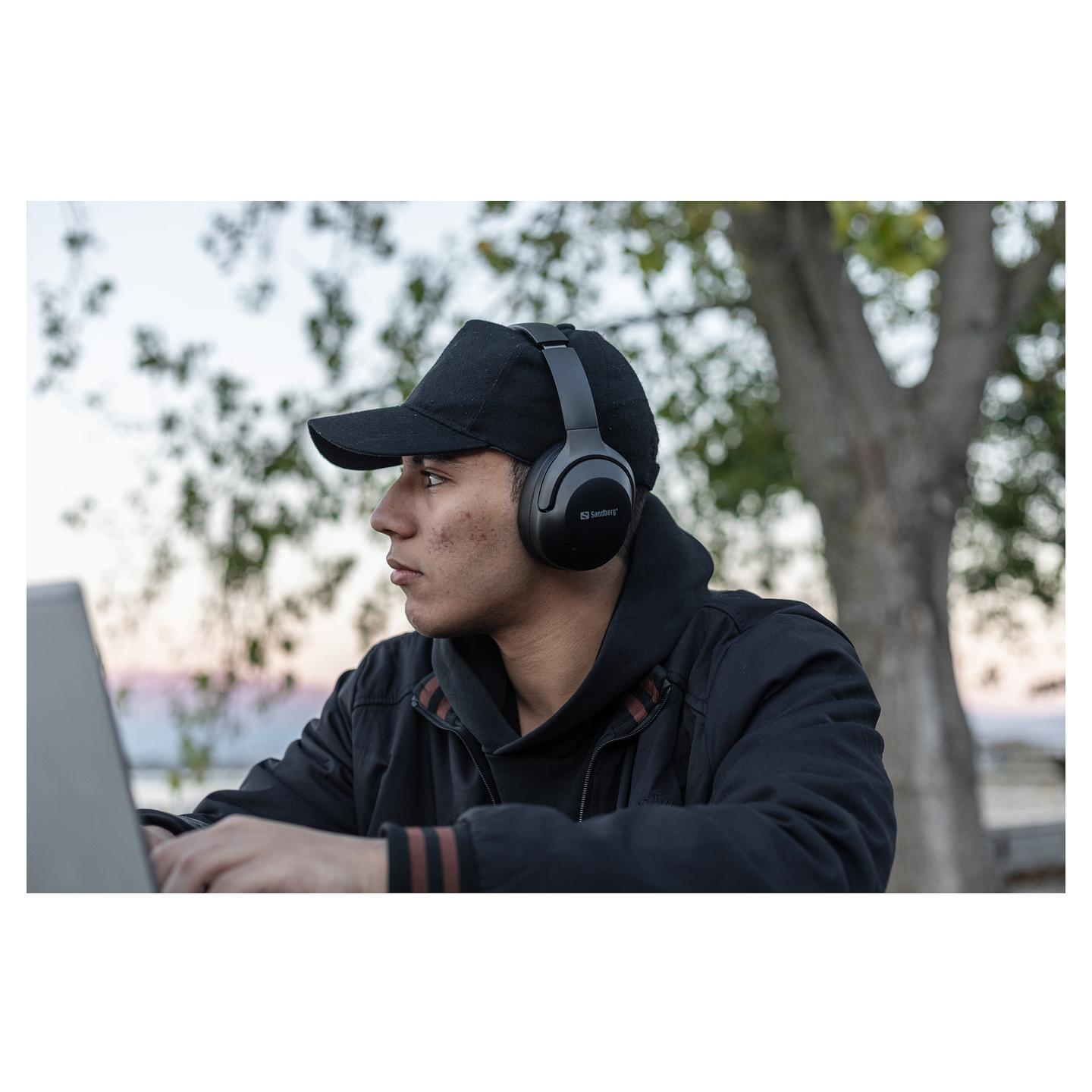 Kufje pa kabllo Sandberg Wireless Travel Headset ANC+ENC / Bluetooth 6.0 / ANC + ENC / Mikrofon – Zezë - 7
