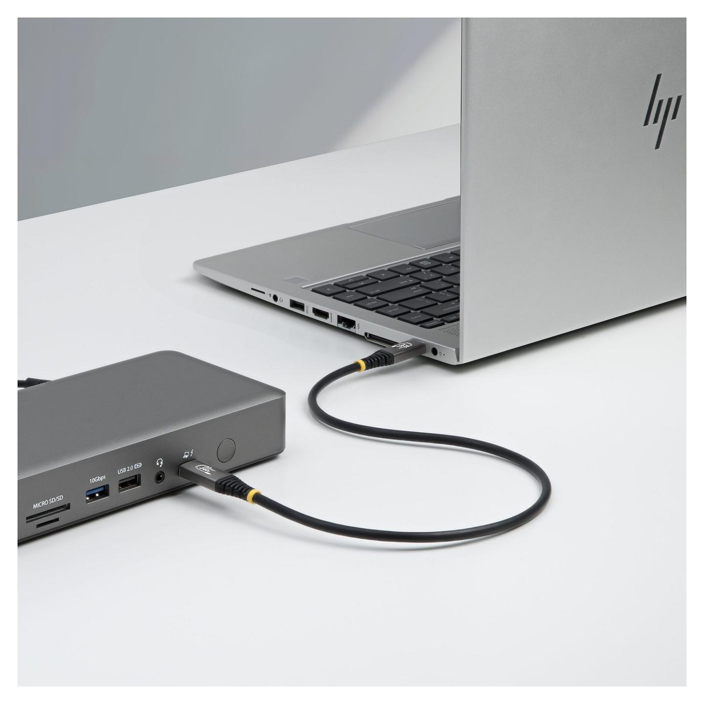 Kabllo USB StarTech.com CC1M80GUSB4CABLE / USB-C në USB-C / USB4 Gen 4x2 / 80 Gbit/s / PD 240W / 8K 120Hz / 1m - Zezë - 6