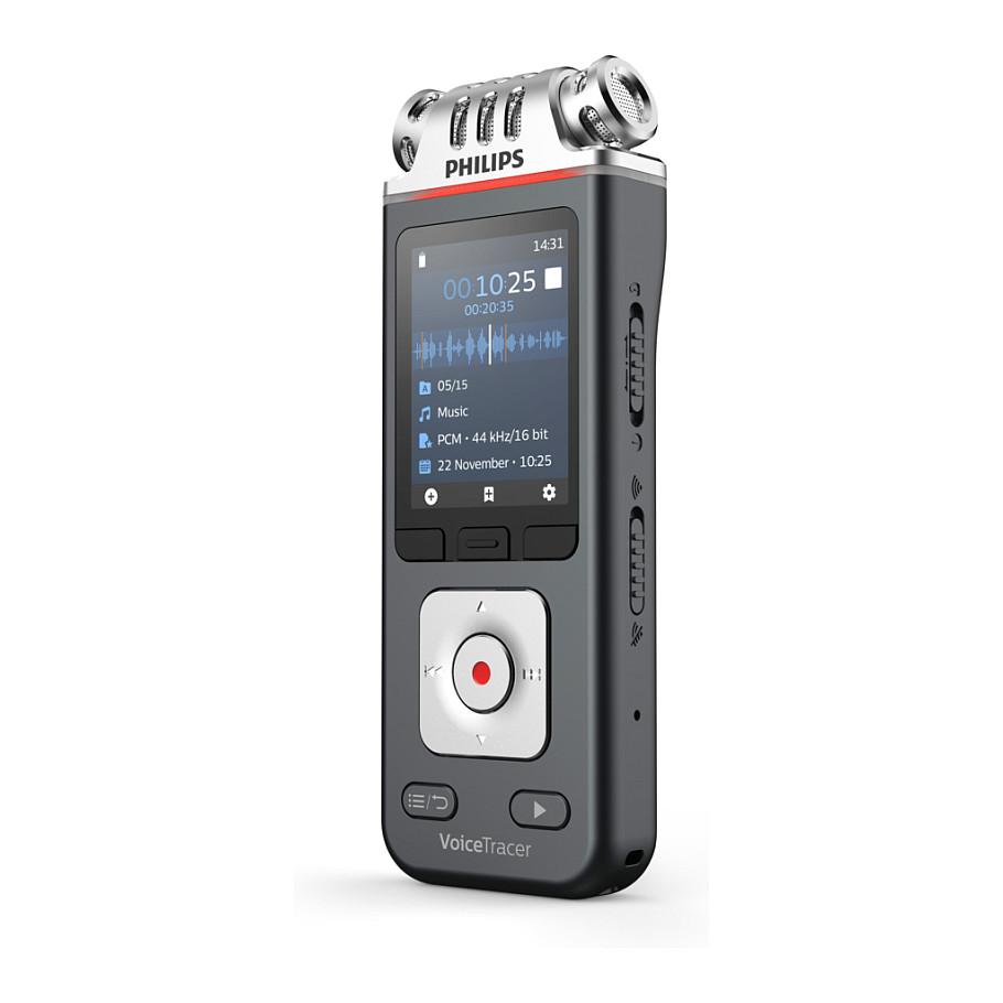 Regjistrues Audio Philips VoiceTracer DVT6115 / 8GB / microSD 32GB / USB-C / Bateri 1000mAh - Gri/Krom - 3