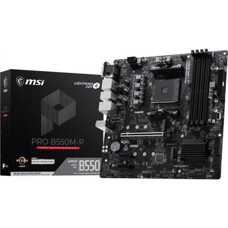 Pllakë Amë MSI PRO B550M-P / AMD AM4 / B550 / DDR4 / Micro-ATX / 1GbE LAN - 3