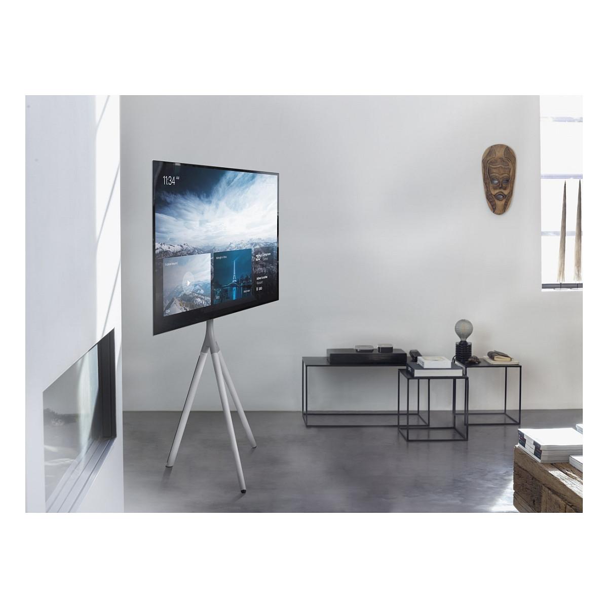 Mbajtëse për TV One For All WM7462 Tripod, 32–65", VESA deri në 400×400mm, 30kg, Rrotullim 360° - Bardhë - 5