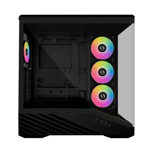 Kasë Lian Li Vector V100, Mid-Tower, E-ATX, ATX, Micro-ATX, Mini-ITX, 4x120mm ARGB, USB Type-C - Zezë - 3