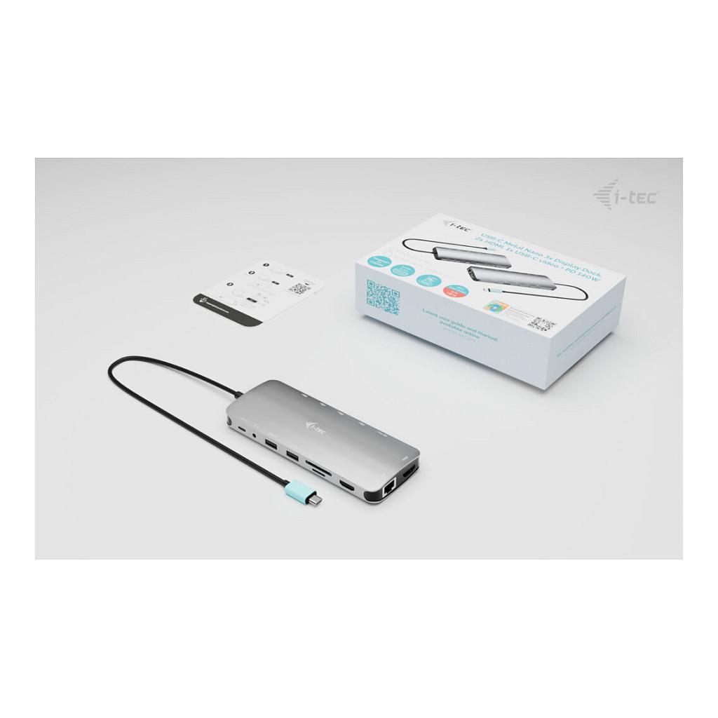 Docking Station i-tec C31NANOTRIPLEDOCKPD, USB-C, 2x HDMI, PD 140W, USB, LAN - Hiri - 5