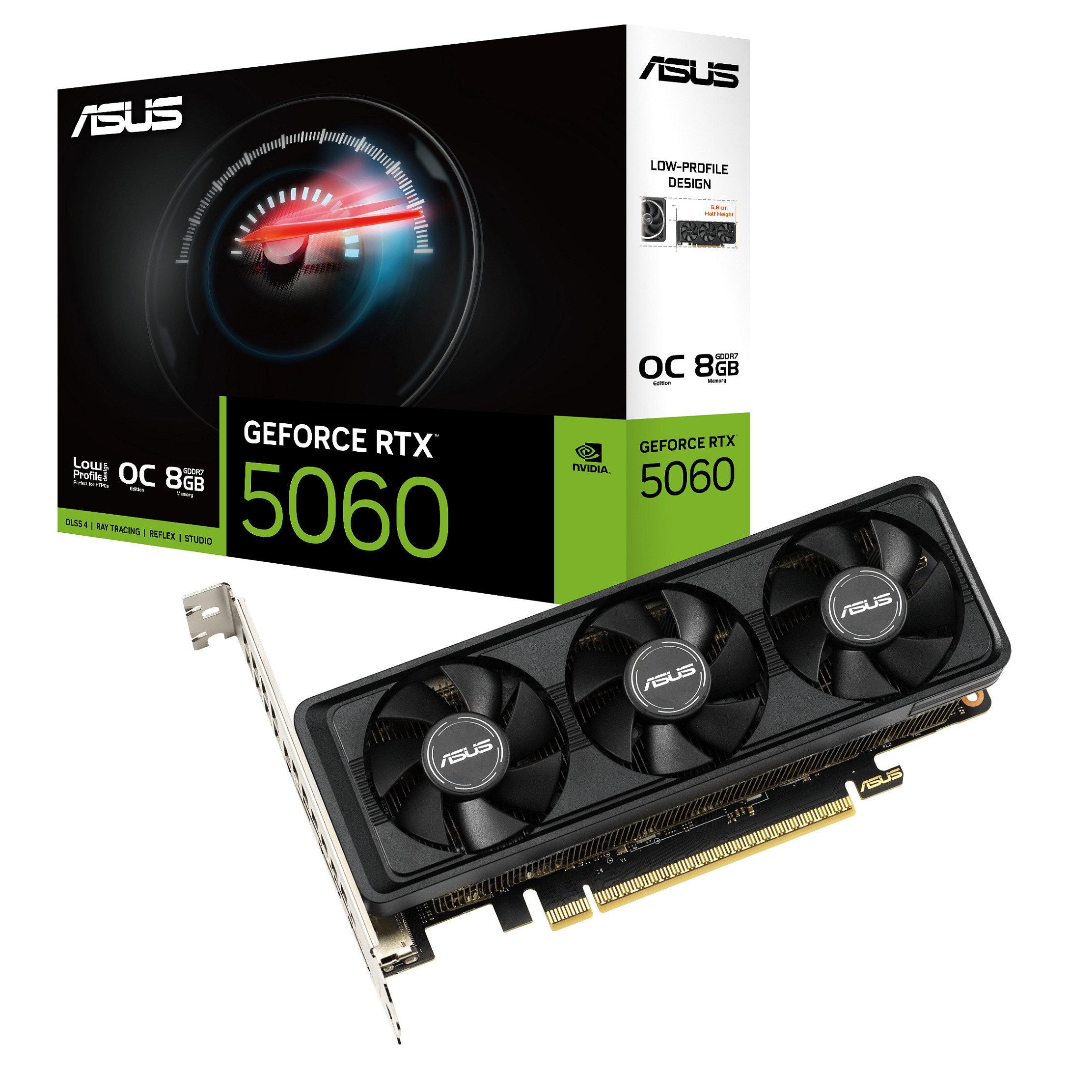 Kartelë Grafike NVIDIA ASUS RTX 5060-O8G-LP-BRK / GeForce RTX 5060 / 8GB GDDR7 / 128-bit / PCIe 5.0 / OC - Zezë - 10