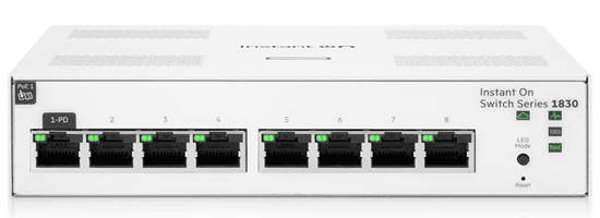 Switch HPE Aruba Instant On 1830 / 8 Porta Gigabit / L2 Smart-Managed / Fanless - Bardhë