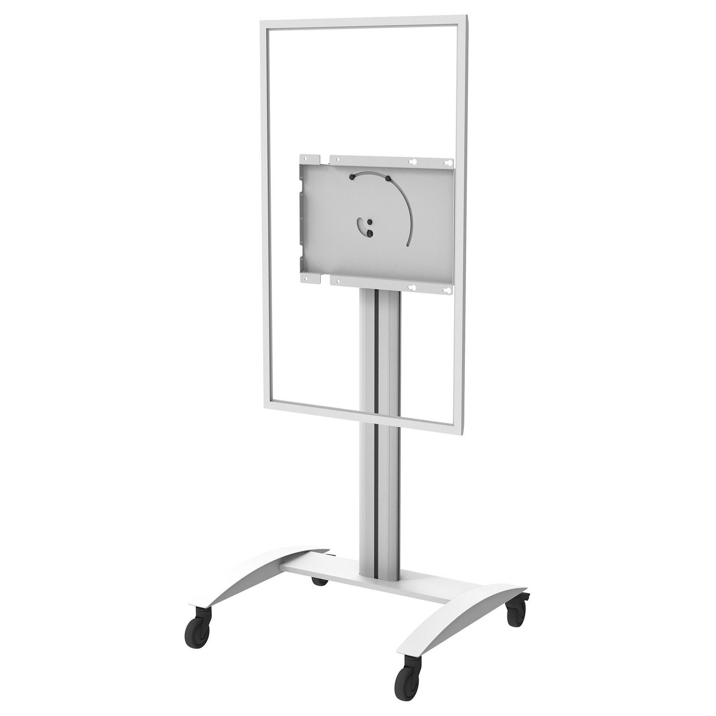 Mbajtëse për TV Peerless-AV SR560-FLIP2 / 55–65" / deri 41kg / VESA 400x400 / Rrotulluese 90° / Lartësi e Rregullueshme / Me Rrota - Bardhë