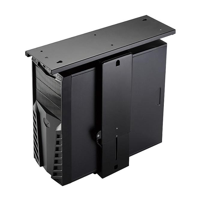 Mbajtëse për CPU LogiLink , e rregullueshme , nën tavolinë , me shinë rrëshqitëse , Easy-Locking , 360° , deri 10kg - Zezë - 5