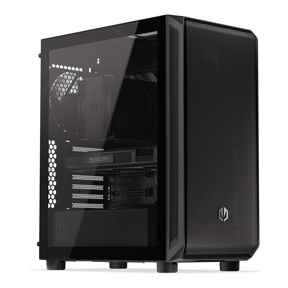 Kasë PC ENDORFY EY2A010 / Midi Tower / 3x 140mm Fan Para / 1x 140mm Fan Mbrapa / SSD 2.5" / HDD 2.5"/3.5" - Zezë