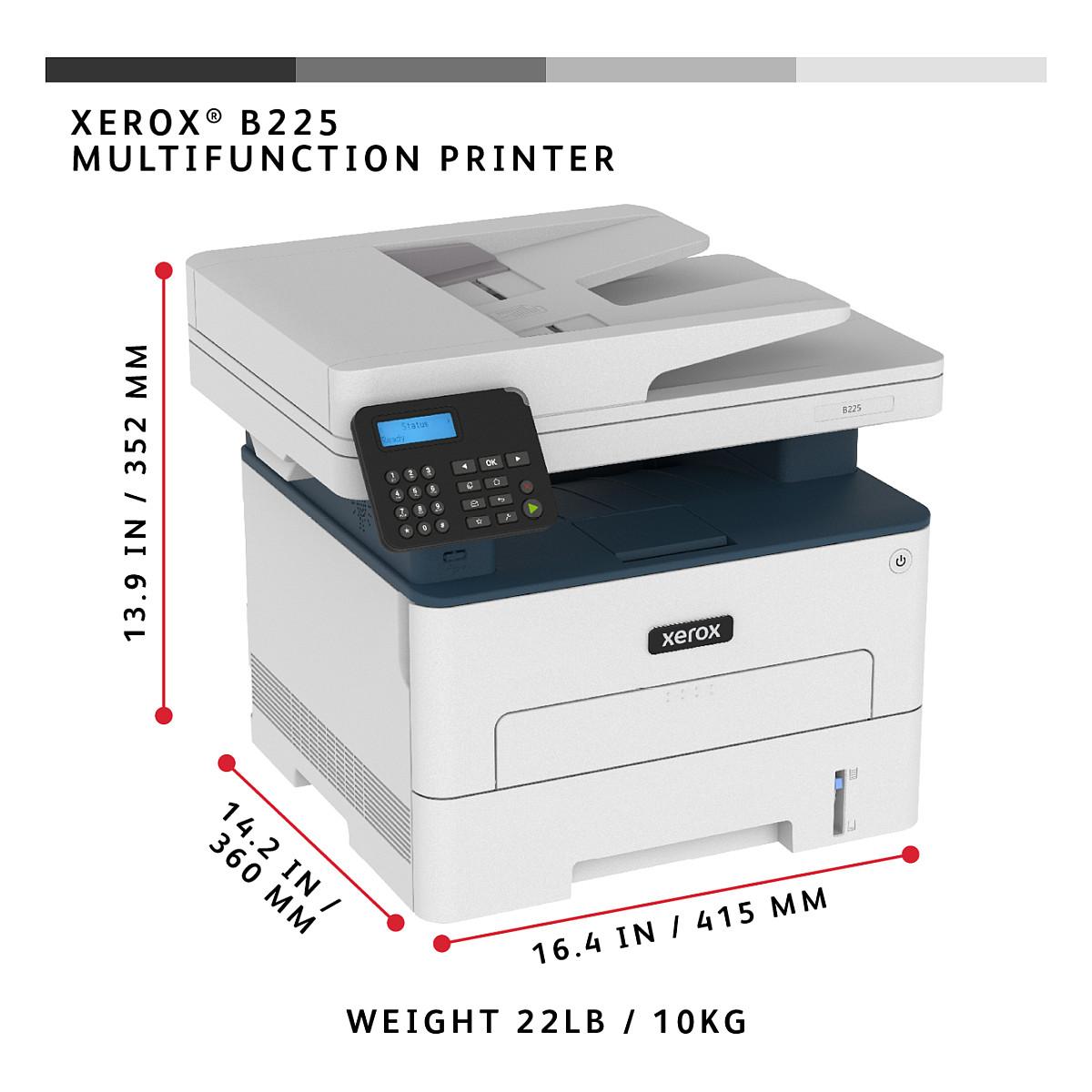 Printer Multifunksional Xerox B225, Laser Monokrom, A4, 34 ppm, 3 në 1, ADF 50-fletësh, Duplex, Wi-Fi, Ethernet, USB 2.0 - Bardhë - 8