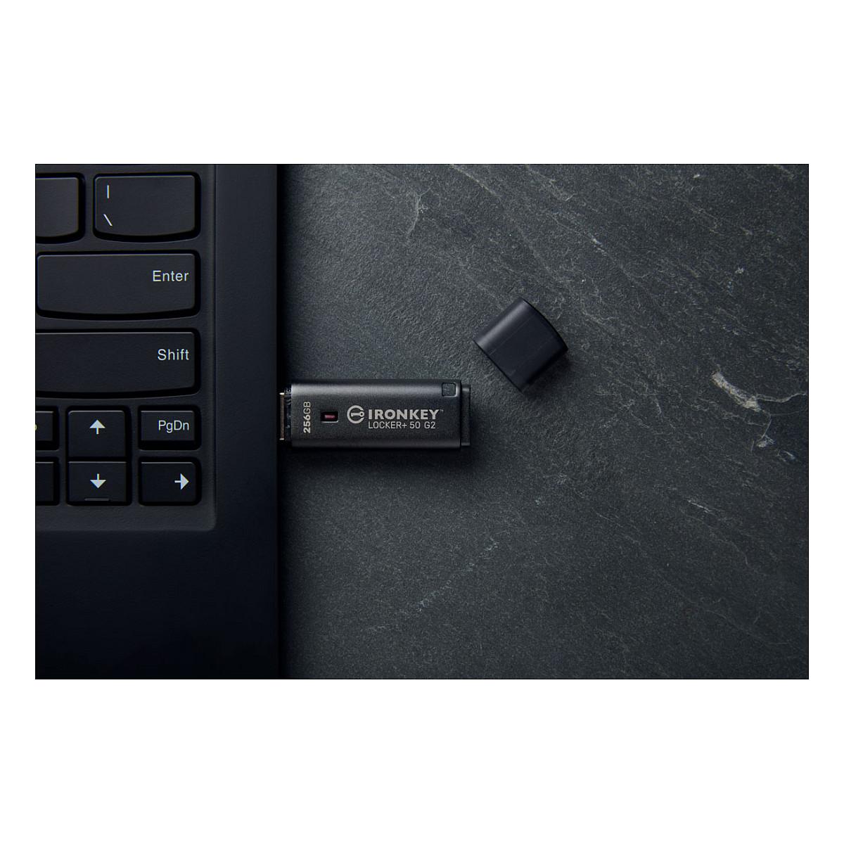 USB Flash Drive Kingston IronKey Locker+ 50 G2, 256GB, USB 3.2 Gen 1, AES 256-bit, FIPS 197 – Zezë - 7