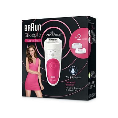 Depilator elektrik Braun Silk-épil 5 5/500 SensoSmart - Bardhë/Rozë - 3