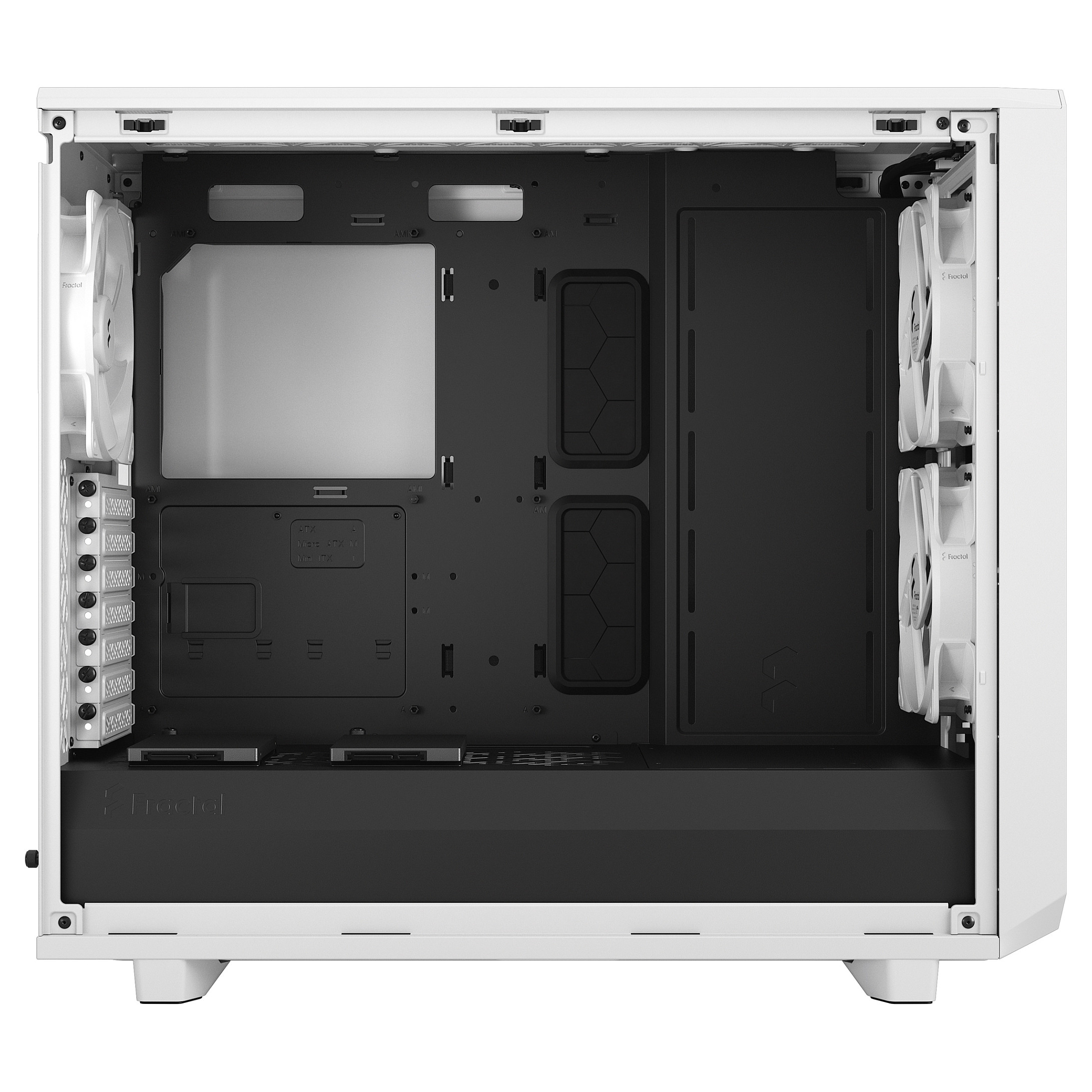 Kasë PC Fractal Design Meshify 2 Lite / Midi Tower / E-ATX + ATX / 2x 140mm + 1x 140mm Fan / Tempered Glass - Bardhë - 4
