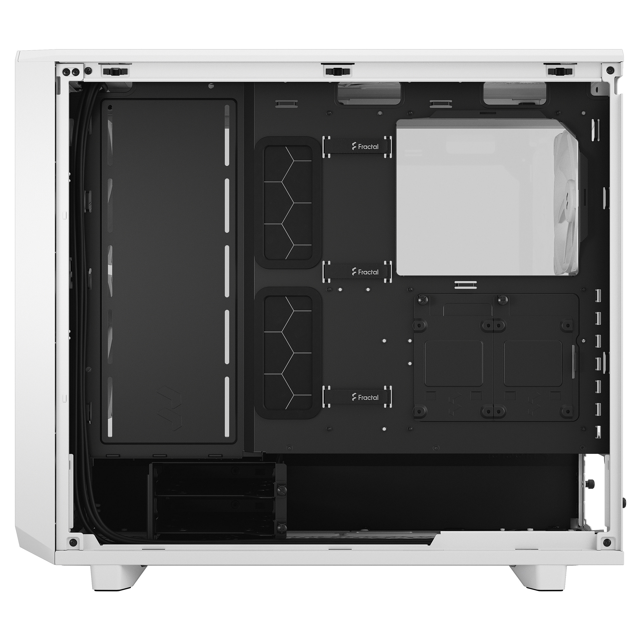 Kasë PC Fractal Design Meshify 2 Lite / Midi Tower / E-ATX + ATX / 2x 140mm + 1x 140mm Fan / Tempered Glass - Bardhë - 8
