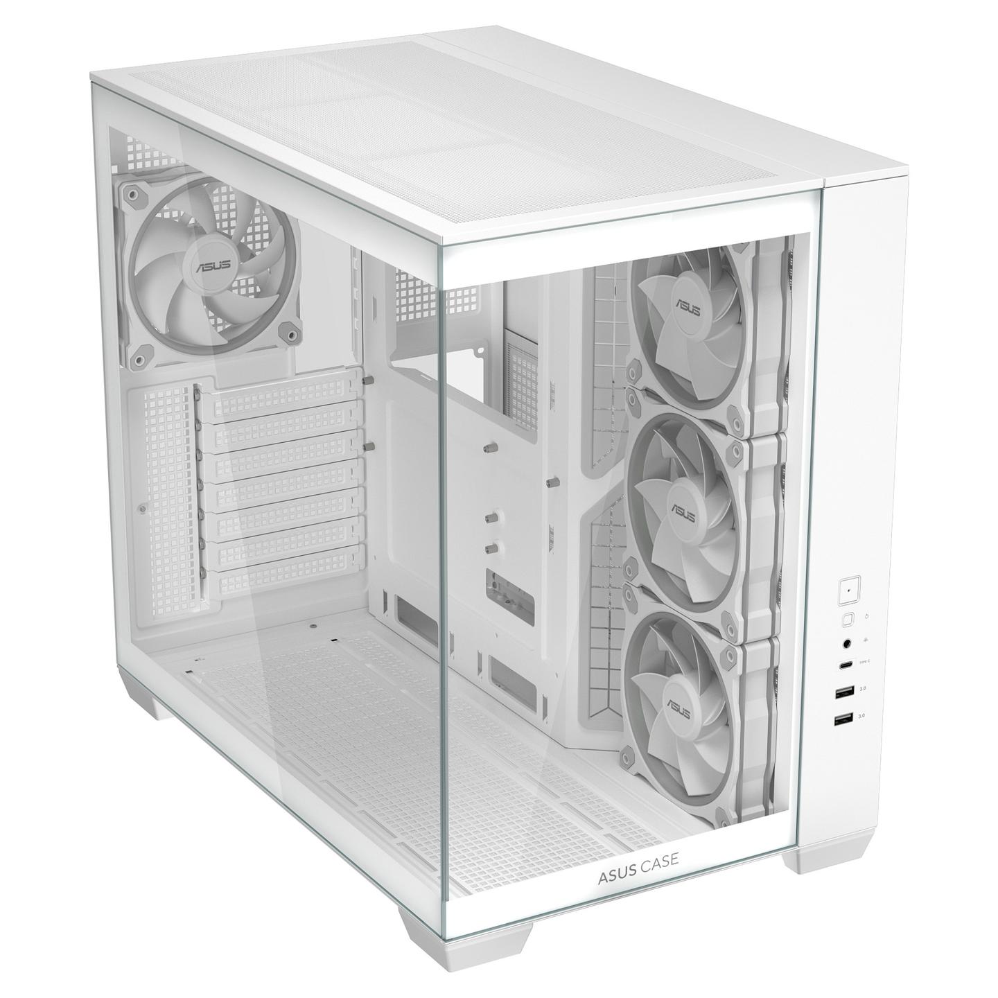Kasë ASUS A32 Plus TG ARGB, Mid-Tower, ATX, Xham i Temperuar, 4x120mm ARGB, USB Type-C 10Gbps - Bardhë - 5