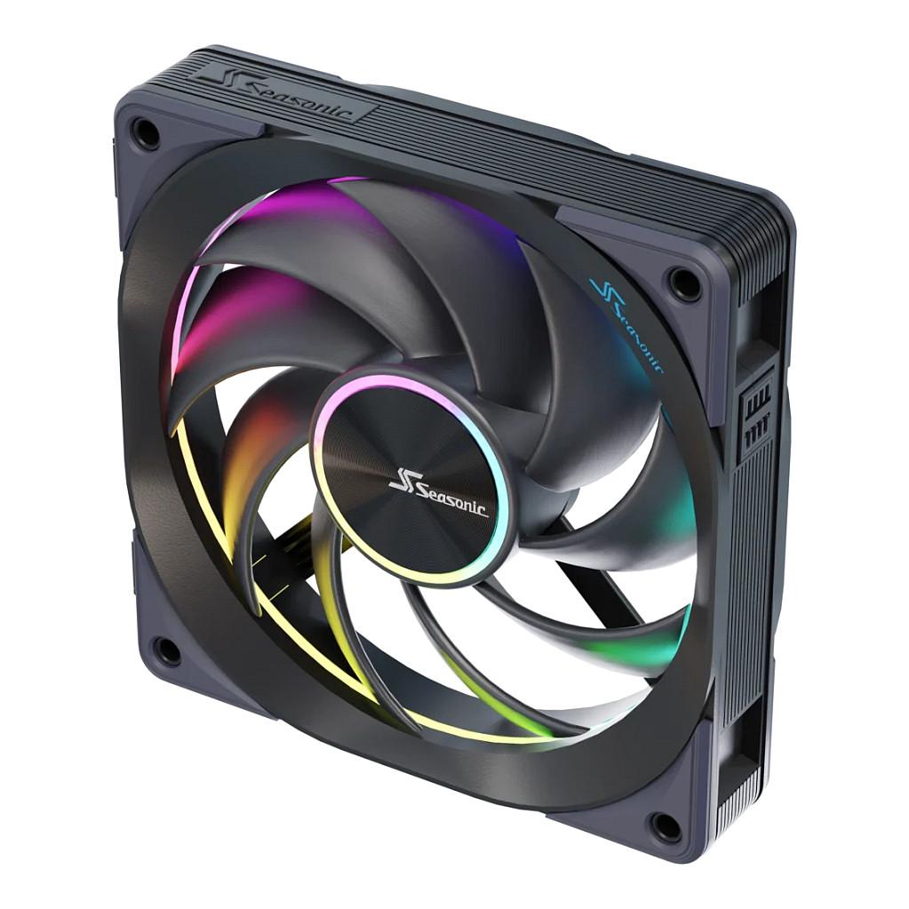 Ftohës për Kasë Seasonic MagFlow / 120mm / 2000 RPM / PWM / ARGB / 3-Pack – Zezë - 5