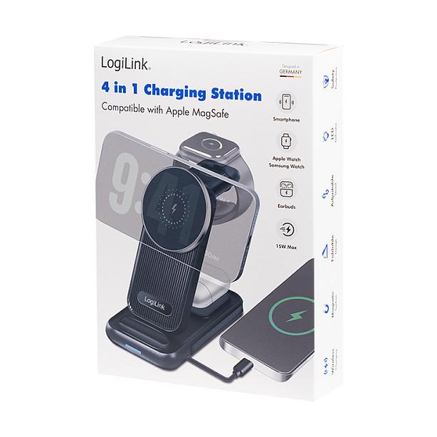 Adapter LogiLink PA0292 / Wireless / 15W / 4 në 1 / MagSafe – Zezë - 8