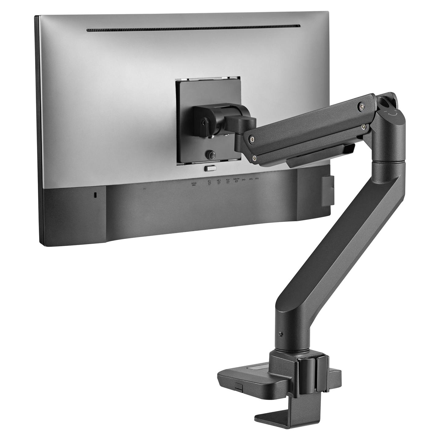 Mbajtëse për Monitor Equip 650180 / 1 Monitor / 17"-49" / 20kg / Gas Spring / Clamp-Grommet / Tilt -20° deri +50° / Swivel ±90° - Zezë - 4