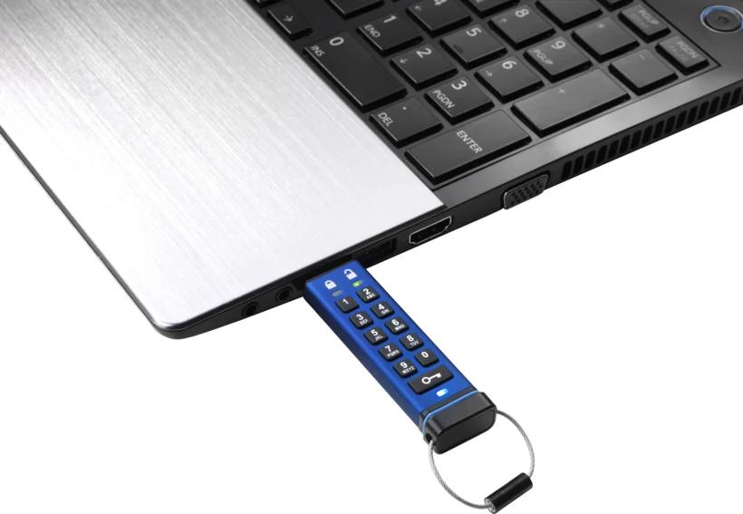 USB Flash Drive iStorage datAshur Pro / 4GB / USB Type-A / USB 3.2 Gen 1 - Blu - 3