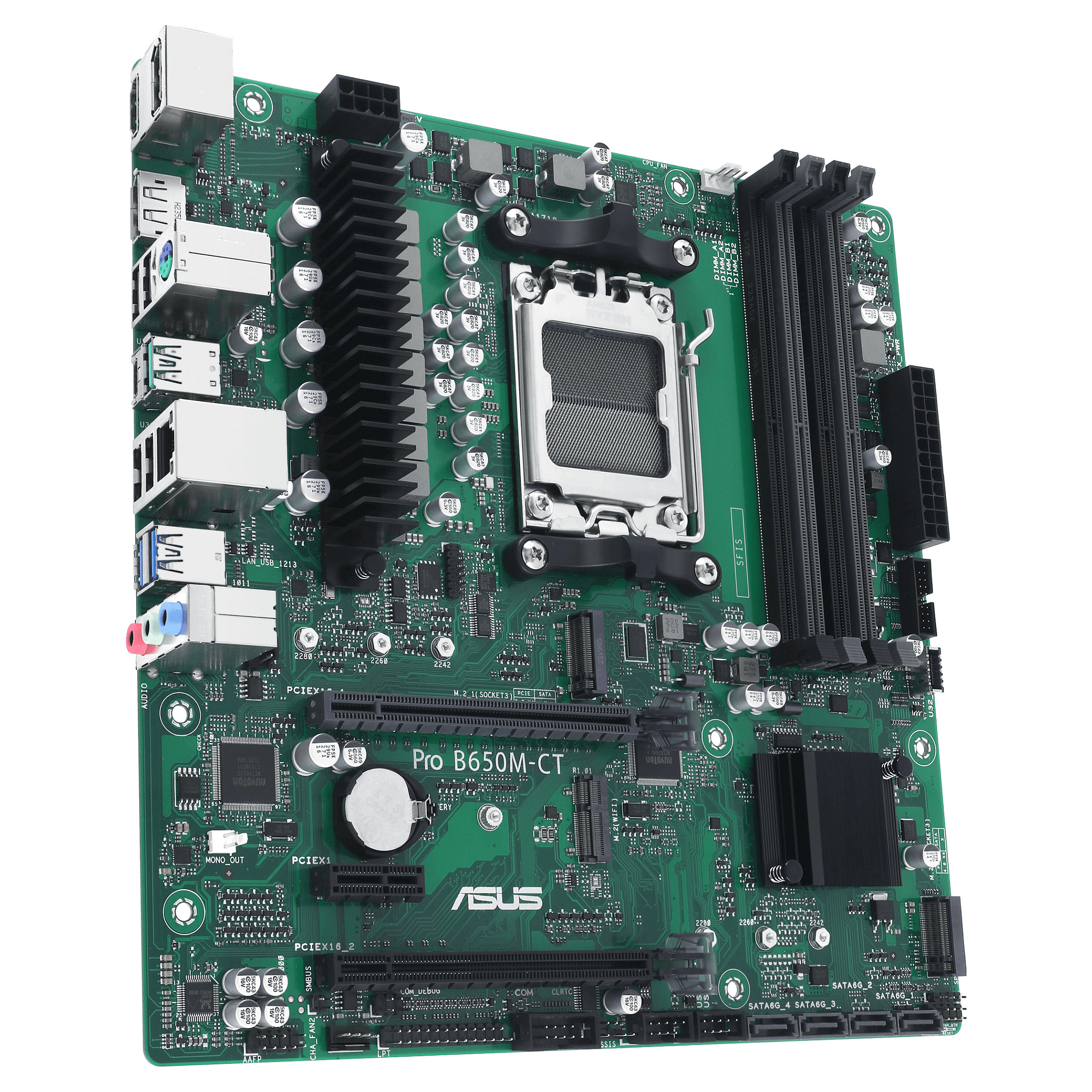 Pllakë Amë ASUS PRO B650M-CT-CSM / AMD AM5 / B650 / DDR5 / Micro-ATX / 2.5GbE LAN - 3