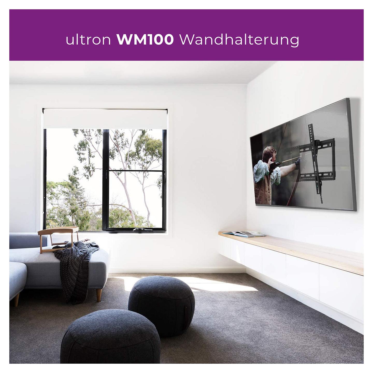 Mbajtëse për TV Ultron WM100 / 23"-56" / 30kg / VESA 75x75-400x400 / Inklinim 15° / Muri - Zezë - 7