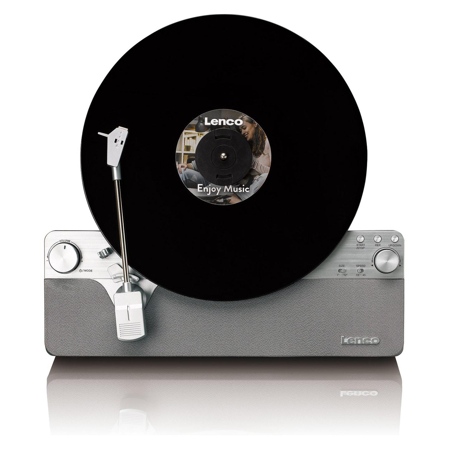 Gramafon Lenco LSA-071SI, Me Rrip, Plotësisht Automatik, Bluetooth, 10 W, dalje kufjesh 3.5 mm - Gri