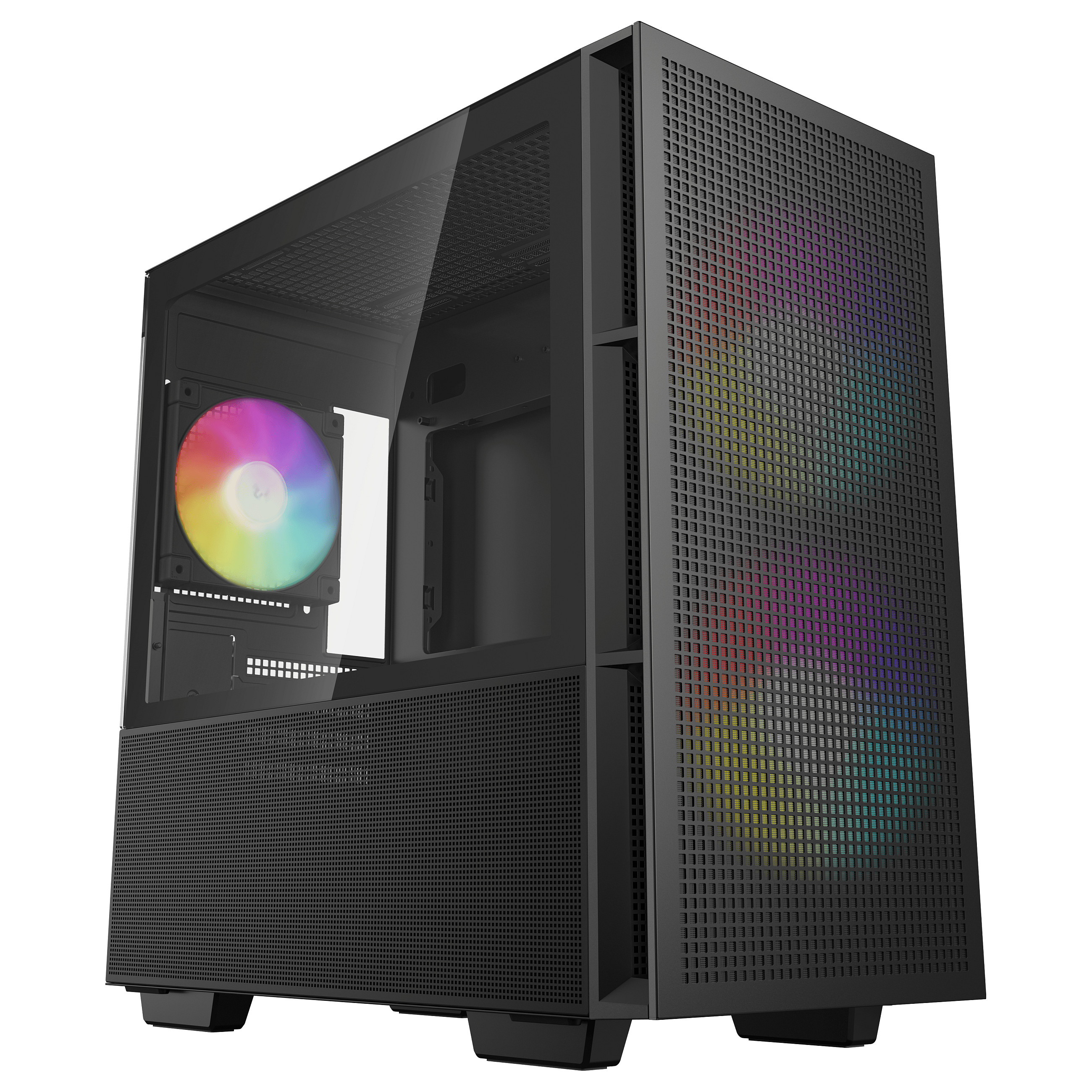 Kasë PC DeepCool CH360 / Mini Tower / Micro ATX / 2x 140mm + 1x 120mm ARGB Fan / Tempered Glass / Mesh / 360mm Radiator - Zezë