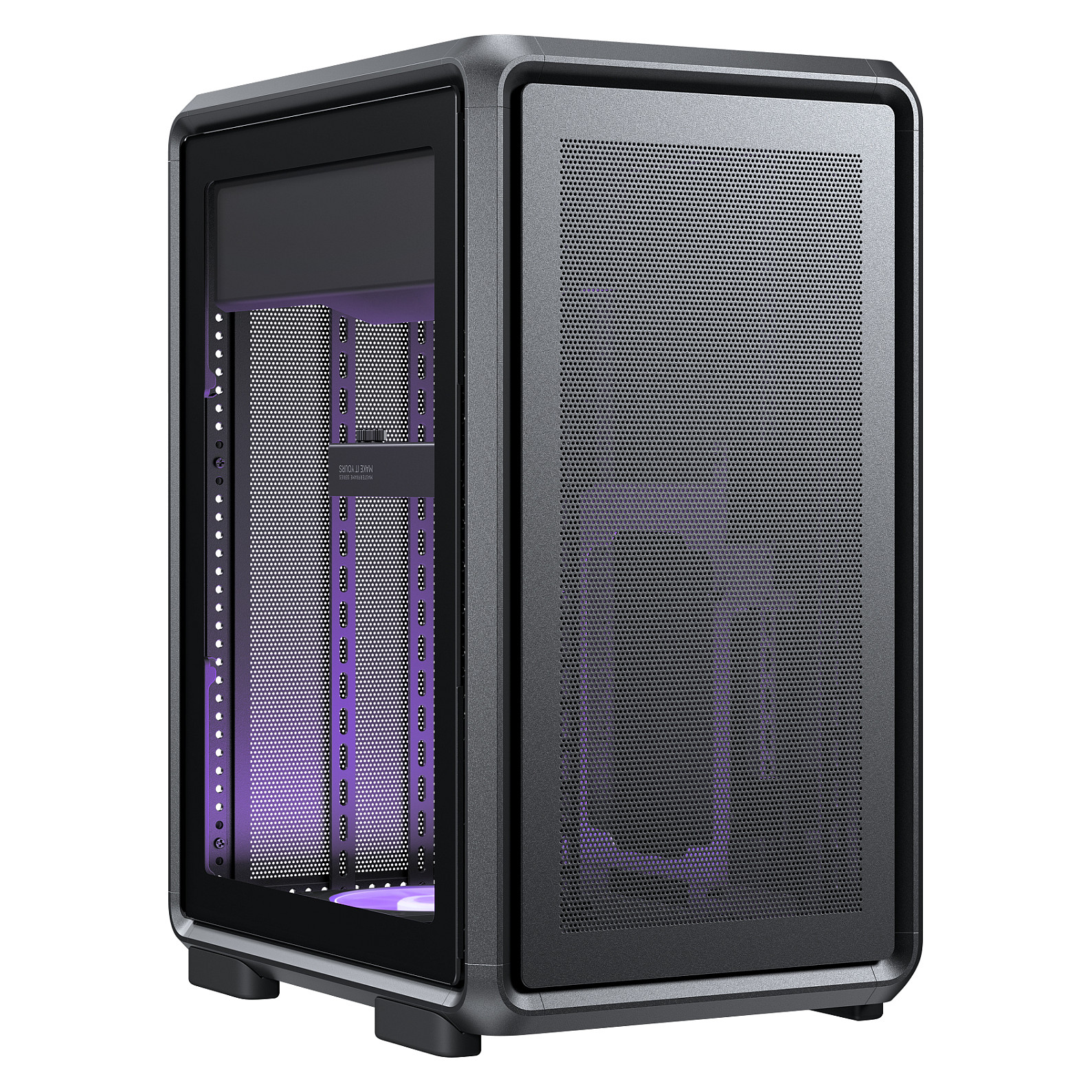 Kasë PC Cooler Master MasterFrame 400 Mesh / Mid Tower / Micro ATX / 9x Fan Support / Tempered Glass / Mesh / 360mm Radiator / ARGB - Zezë - 2