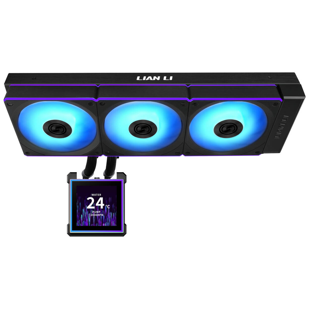 Ftohës për Procesor Lian Li HydroShift II LCD-S 360CL / AIO / 360mm / 3x120mm / 200-2100RPM / 72.7CFM / LCD - Zezë - 2