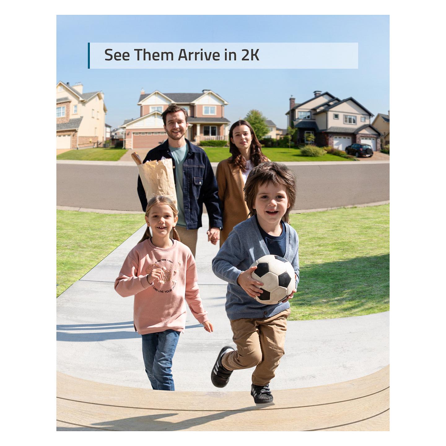 Video Doorbell Kit eufy T82101W1, 2K, 160°, Wi-Fi, Bateri 6500mAh, IP65 - Zezë - 2