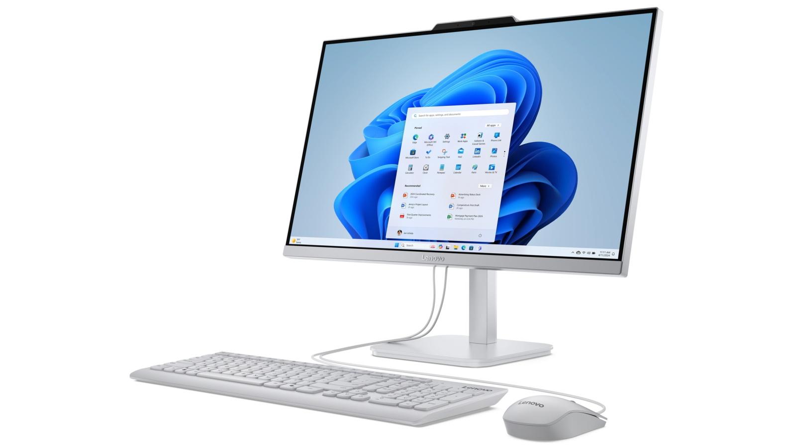 AIO Lenovo A100 / Core i3-N305 / 16GB DDR5 / 512GB / 23.8″ Full HD IPS / Intel UHD Graphics / Keyboard + Mouse – Cloud Grey - 2