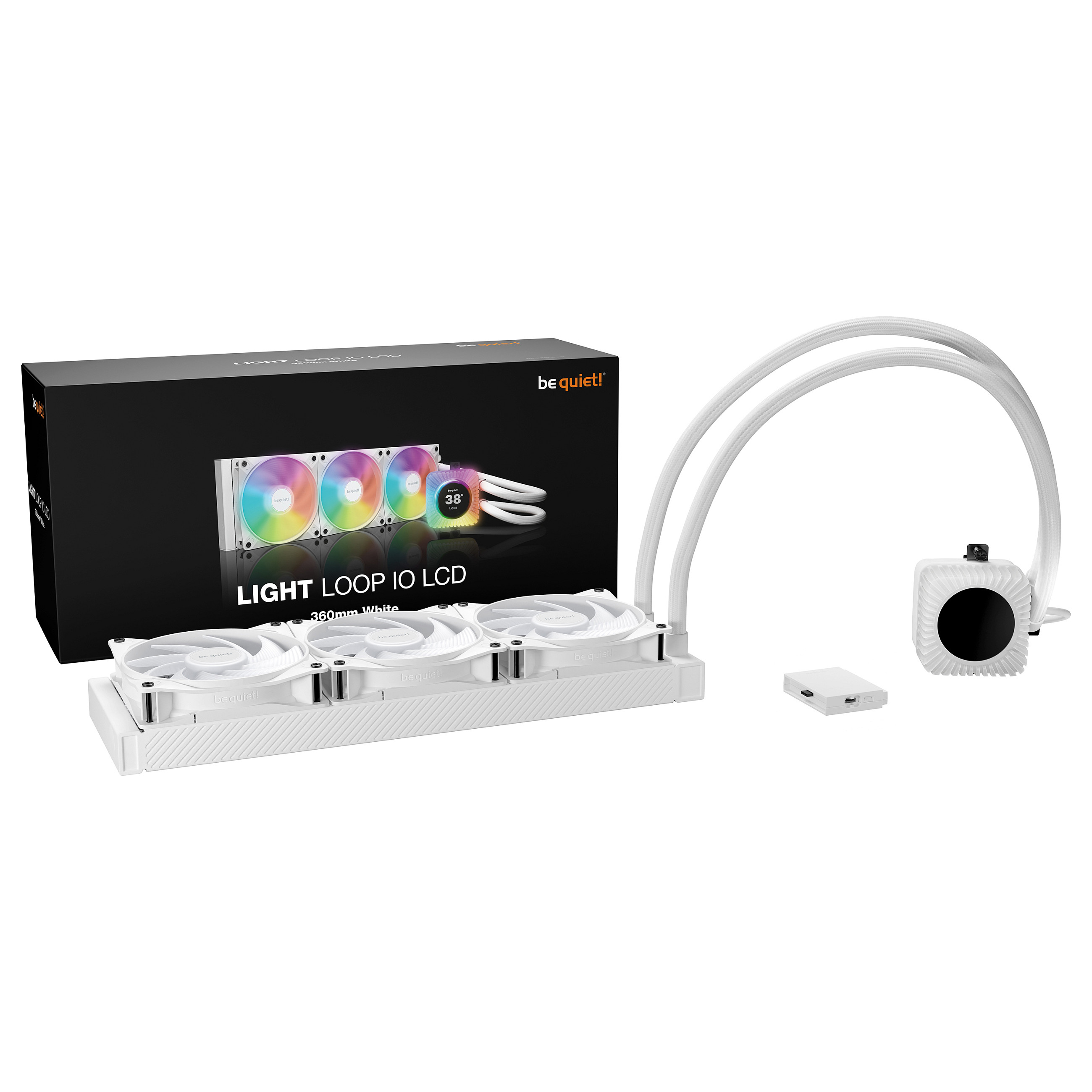 Ftohës për Procesor be quiet! LIGHT LOOP 360mm LCD / AIO / 360mm / 3x120mm / ARGB / LCD - Bardhë - 2