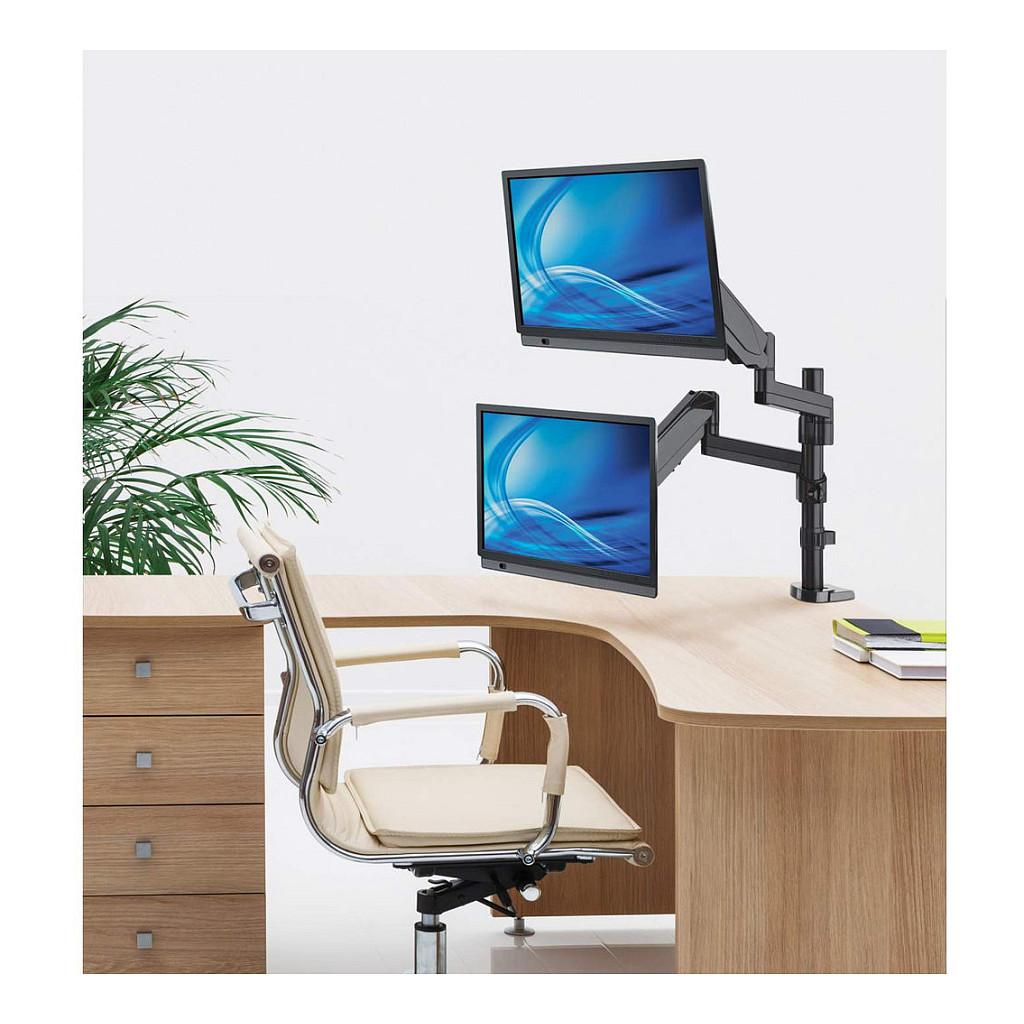 Mbajtëse për Monitor Manhattan 461597 / 2 Monitorë / 17"-32" / 8kg / Full Motion Gas Spring - Gri - 6