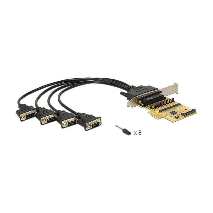 Kartë Zgjerimi PCI Express Delock 89447 / PCIe 2.0 x1 / 4x RS-232 DB9 / 115.2Kbps / SUN2410 / Low Profile - 2