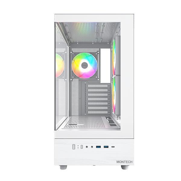 Kasë PC Montech XR / Midi Tower / ATX / 3x 120mm ARGB PWM Fan / Tempered Glass – Bardhë - 4