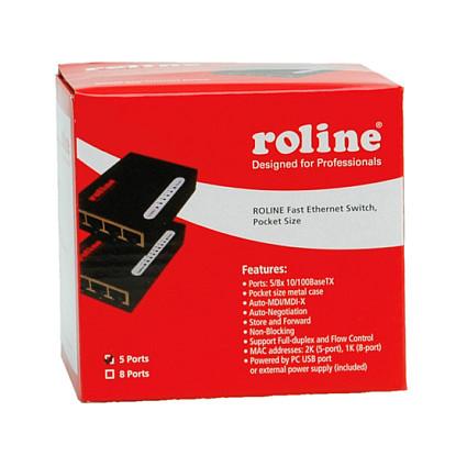 Switch ROLINE 21.14.3133, 5x Fast Ethernet RJ45, 10/100Mbps - Zezë - 3