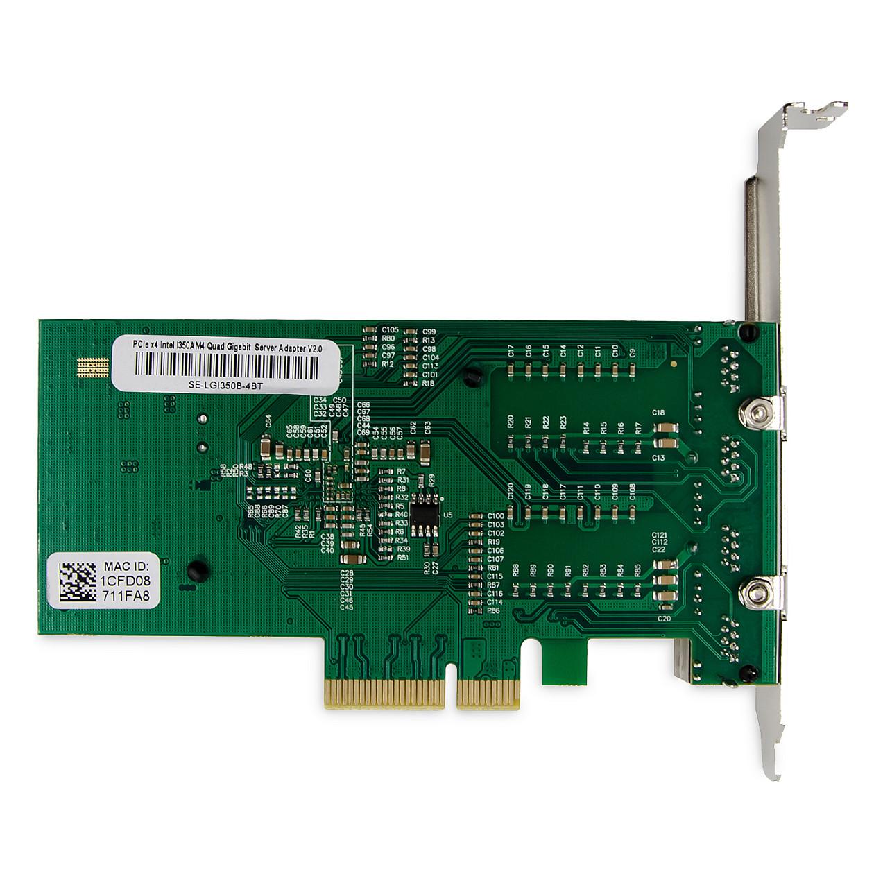 Karta të Rrjetit DIGITUS DN-10114, PCI Express 2.1, 4x Gigabit LAN RJ45, 10/100/1000Mbps, Intel NHI350AM4, Low Profile - 4