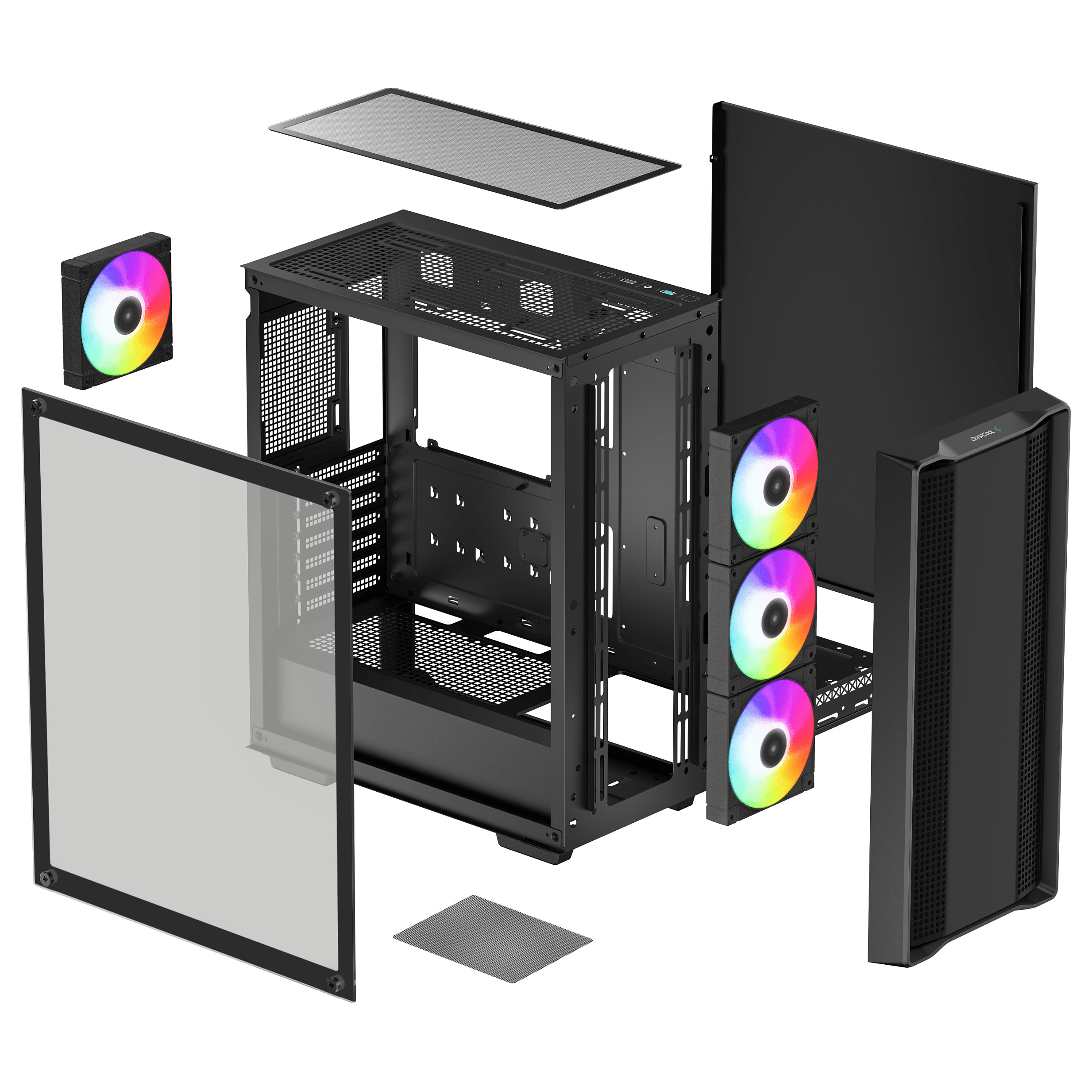 Kasë PC DeepCool CC560 ARGB V2 / Midi Tower / ATX / 4x 120mm ARGB Fan - Zezë - 12