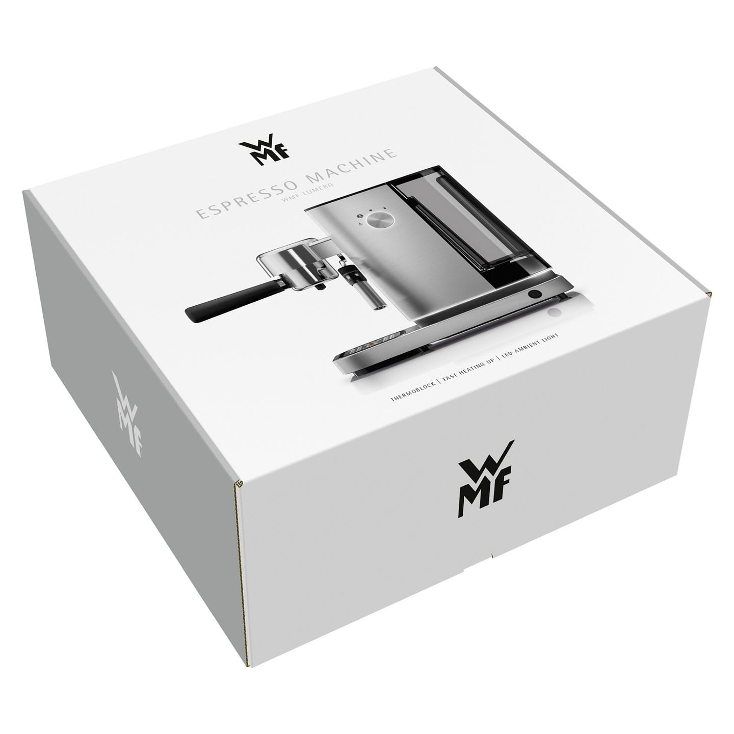 Aparat Manual për Espresso WMF Lumero 04.1237.0011, 1350 W, 15 bar, Rezervuar 1.4 L – Argjend/Zezë - 12