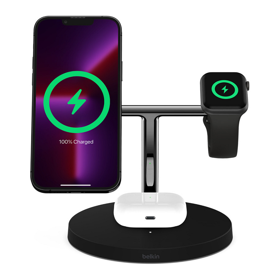Stacion Karikimi Wireless Belkin BoostCharge Pro 3-in-1 / MagSafe 15W / Apple Watch / AirPods – Zezë - 6