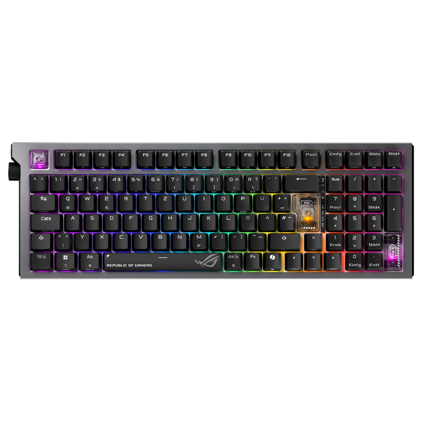 Tastierë Gaming ASUS ROG Strix Morph 96 Wireless / Wired & Wireless / QWERTZ / Mekanike / RGB LED - Zezë - 4