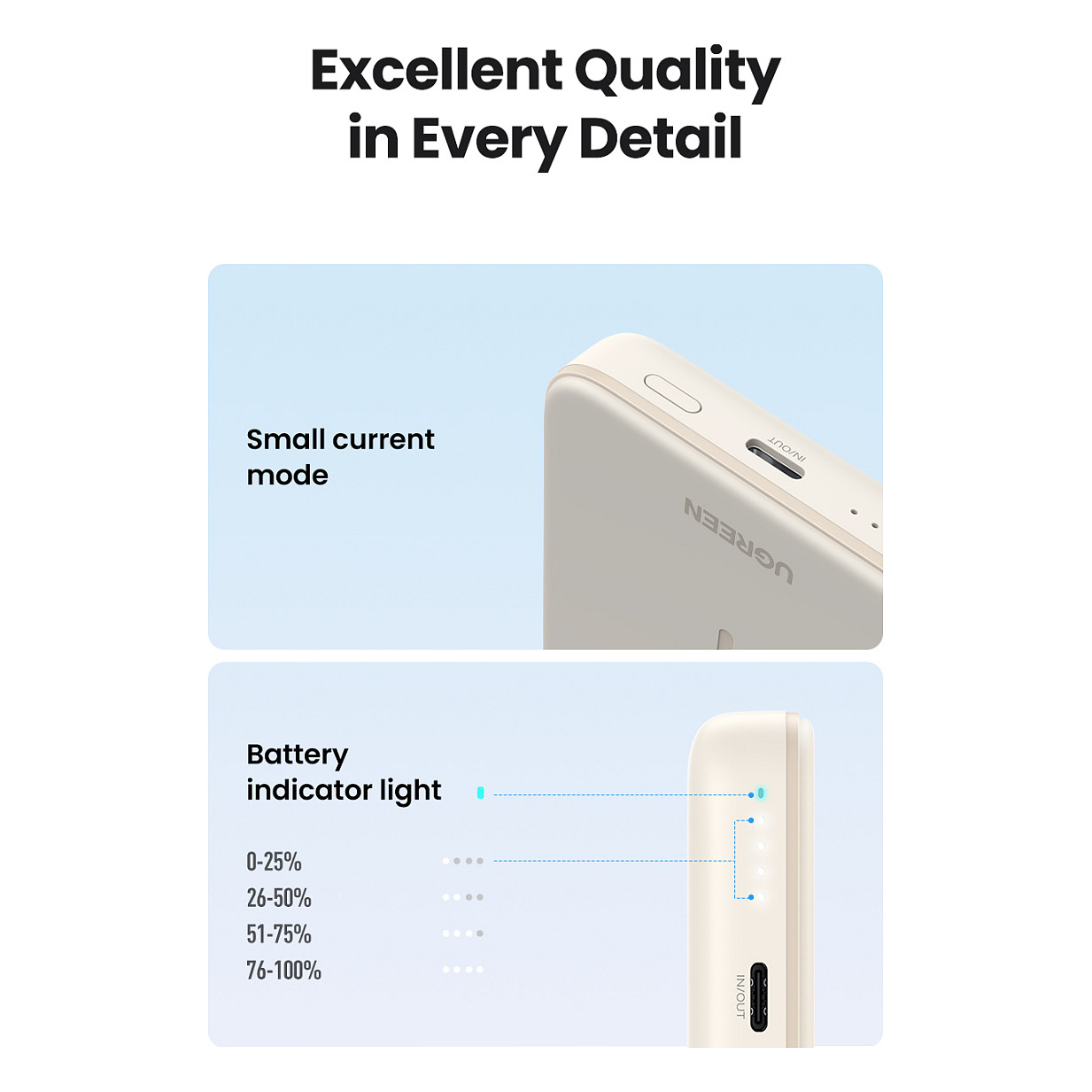 Powerbank Magnetik / 10000mAh / MagSafe / Wireless 15W / USB-C – Krem - 17