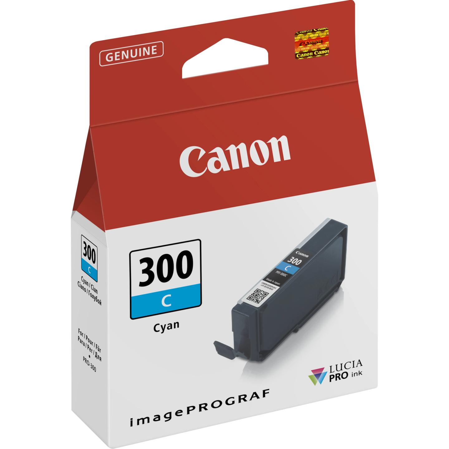 INK Canon PFI-300 C / 4194C001 / 14.4ml / 735 foto 4x6" / 82 foto A3 – Blu