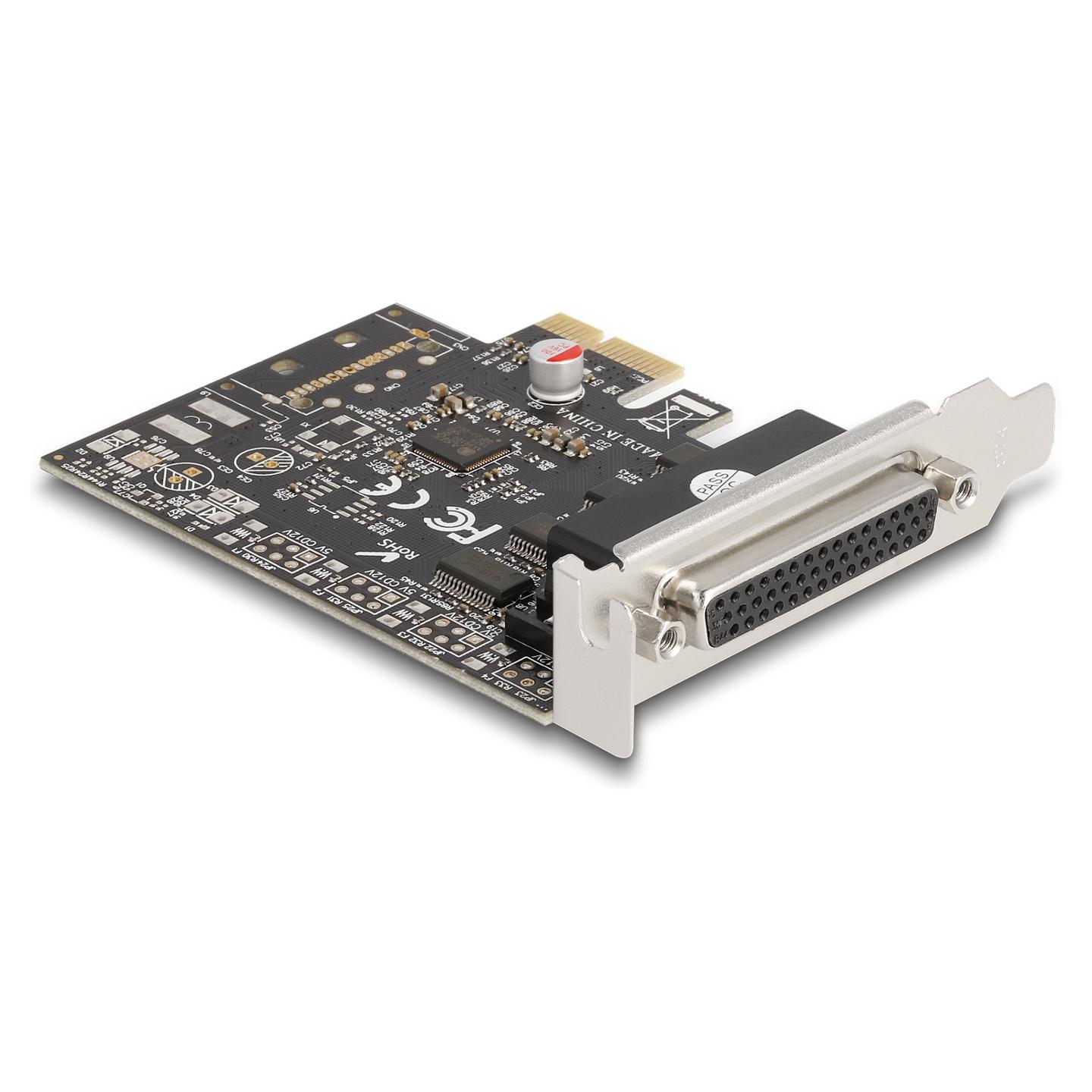 Kartë Zgjerimi Delock 66324, PCI Express 2.0 x1, 4x Serial RS-232 DB9, deri në 921.6Kbps, ASIX AX99100, UART 16C950, Low Profile + Full Height - 4