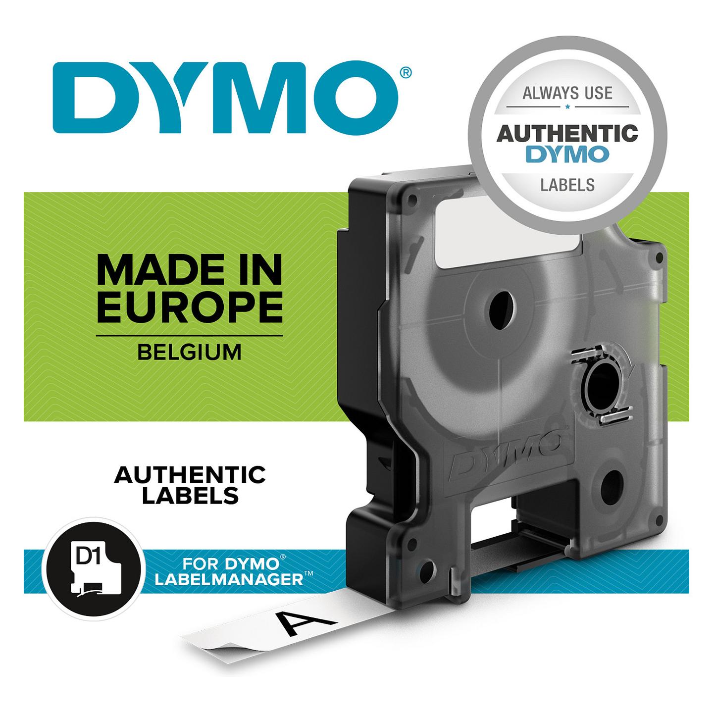 Shirit për Printer DYMO D1 / 12 mm × 7 m - Zezë mbi Gjelbër - 16