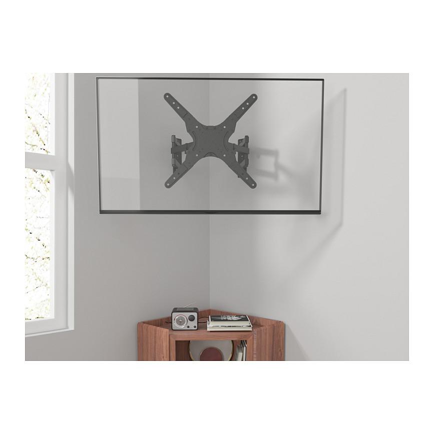 Mbajtëse Muri për TV Equip 650328 / 23"-55" / 45kg / Full Motion / Corner / Tilt -15° deri +2° / Swivel ±45° - Zezë - 5