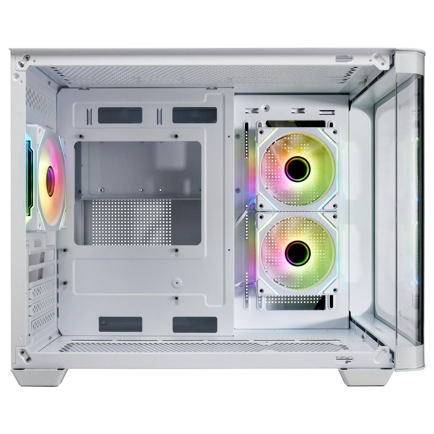 Kasë FSP S380 / Micro-ATX Mid-Tower / 2x120mm Reverse ARGB (Anë) + 1x120mm ARGB (Prapa) / 2xUSB Type-A + USB Type-C / Xham i Temperuar i Lakuar – Bardhë - 10