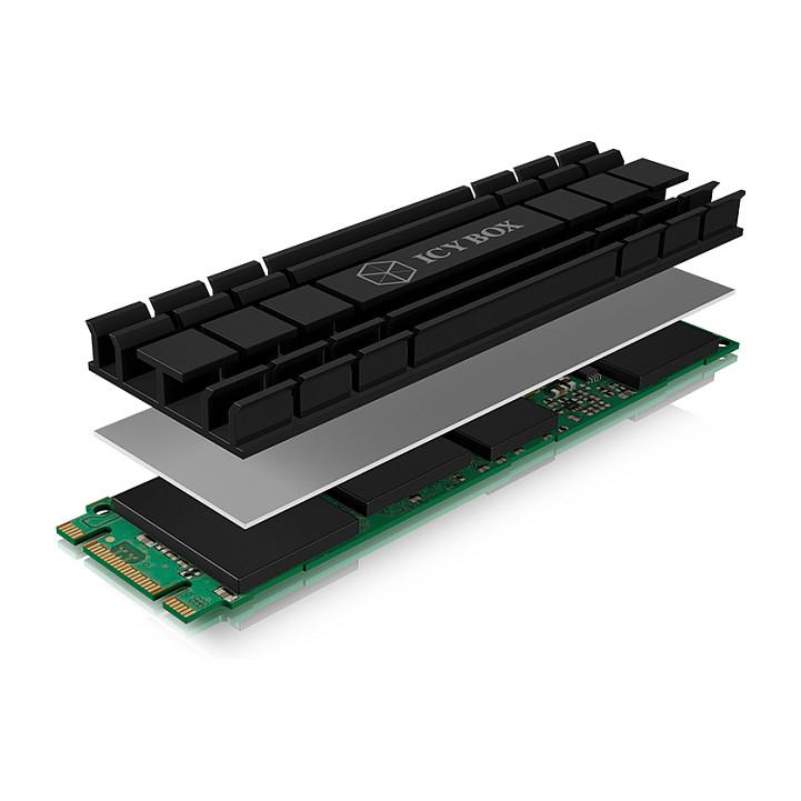 Ftohës për SSD ICY BOX IB-M2HS-701 / M.2 2280 / Pasiv / Alumin / 5mm – Zezë - 3