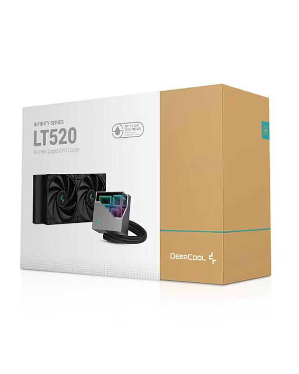 Ftohës për Procesor DeepCool LT520 / AIO / 240mm / 2x120mm / 500-2250RPM / 85.85CFM / ARGB - Zezë - 4